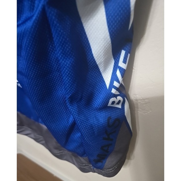 Maks Men's Cycling Jersey Medium Blue MTB Road Bike Short Sleeve Performance - Picture 12 of 16